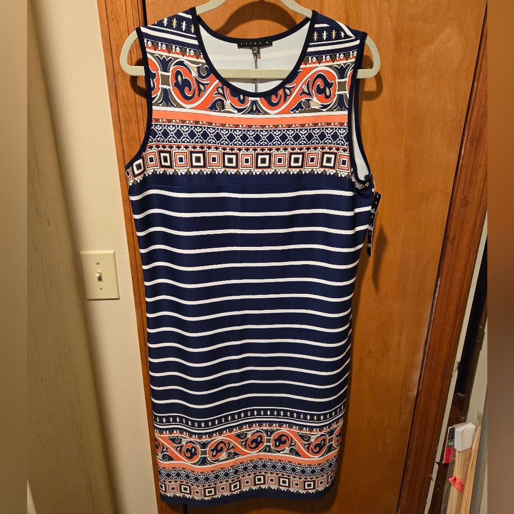 Tiana B. Navy And White Dress